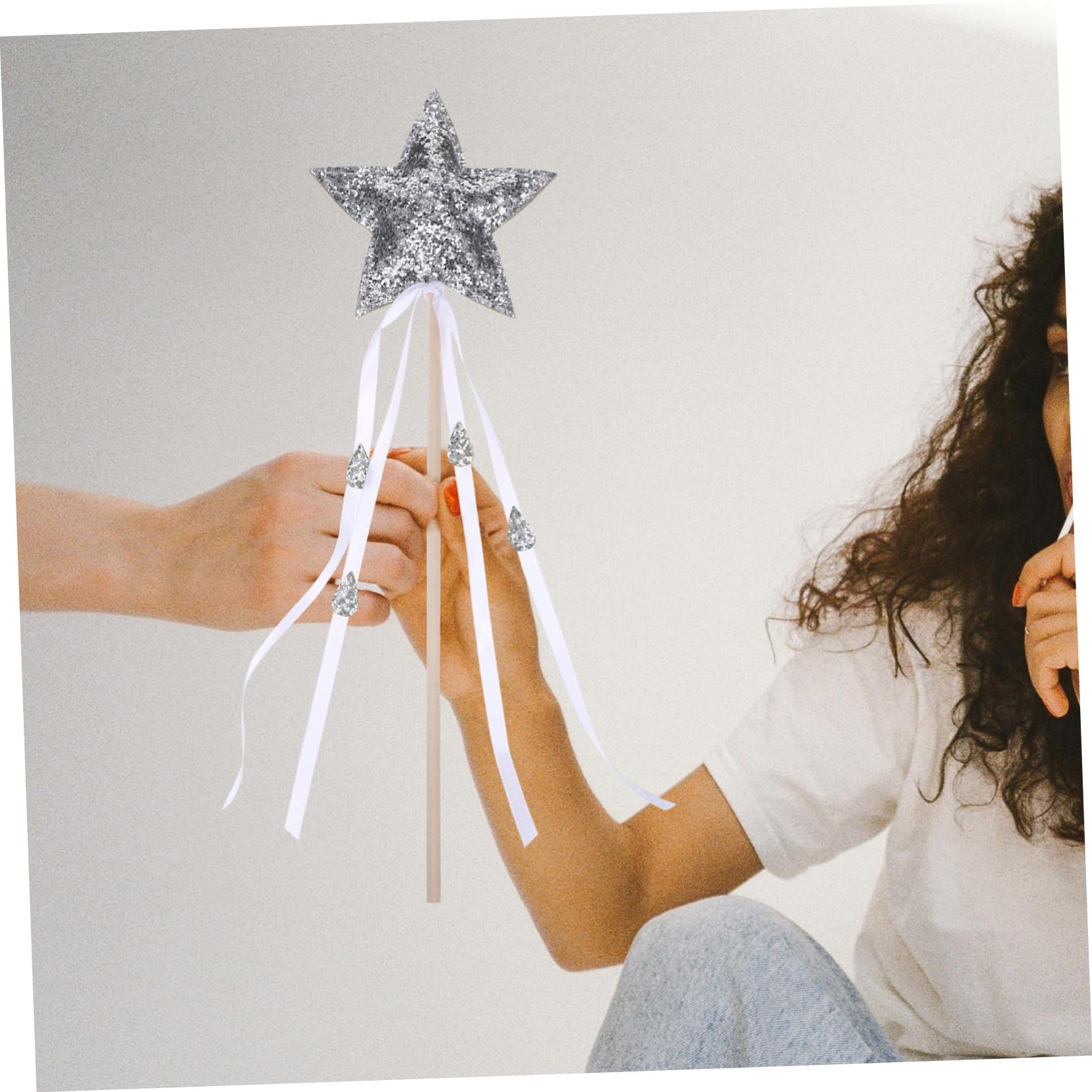 VICASKY Adorable Star Topper Fairy Wand Novelty Fairy Stick Cosplay Props Stage Show 1 Piece