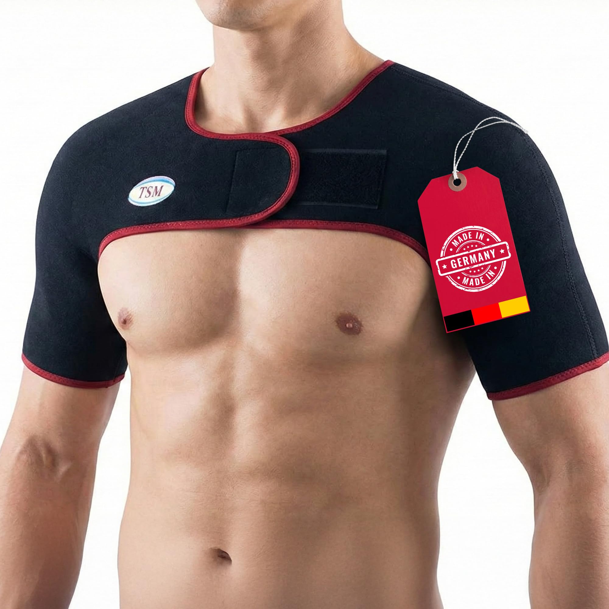 TSM Doppelschulterbandage aktiv | Schulterbandage für Sport & Alltag | Elastische Bandage zur Unterstützung bei Schulterschmerzen, Verspannungen & Überlastung | Prophylaxe & Rehabilitation | Größe XS