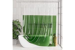 AmazerBath 100% EVA Shower Curtain Liner, 72 x 72 Inches Heavy Duty