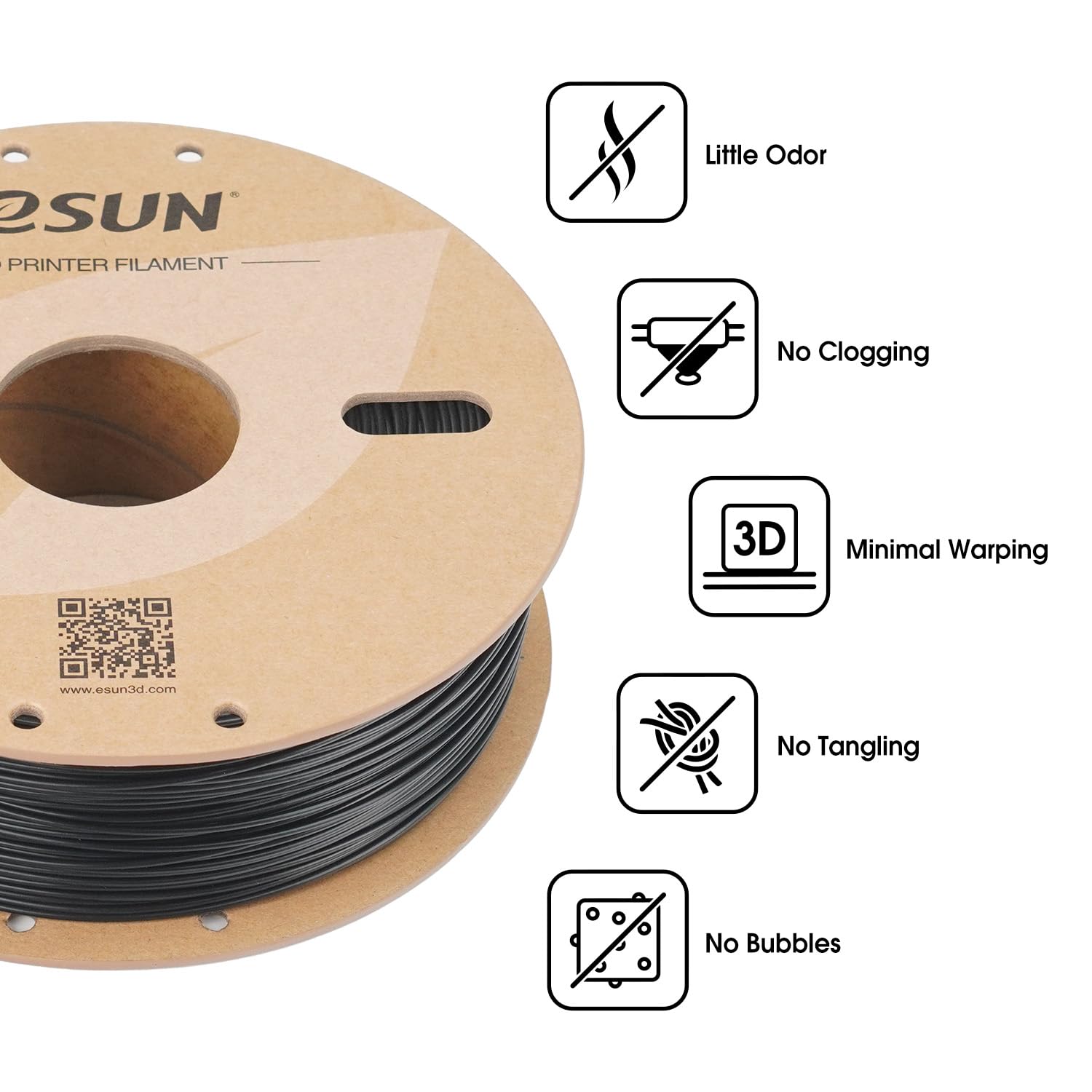 eSUN ASA+ Filament 1.75mm 1KG Spule Schwarz 3D Drucker Filament Wetterfest