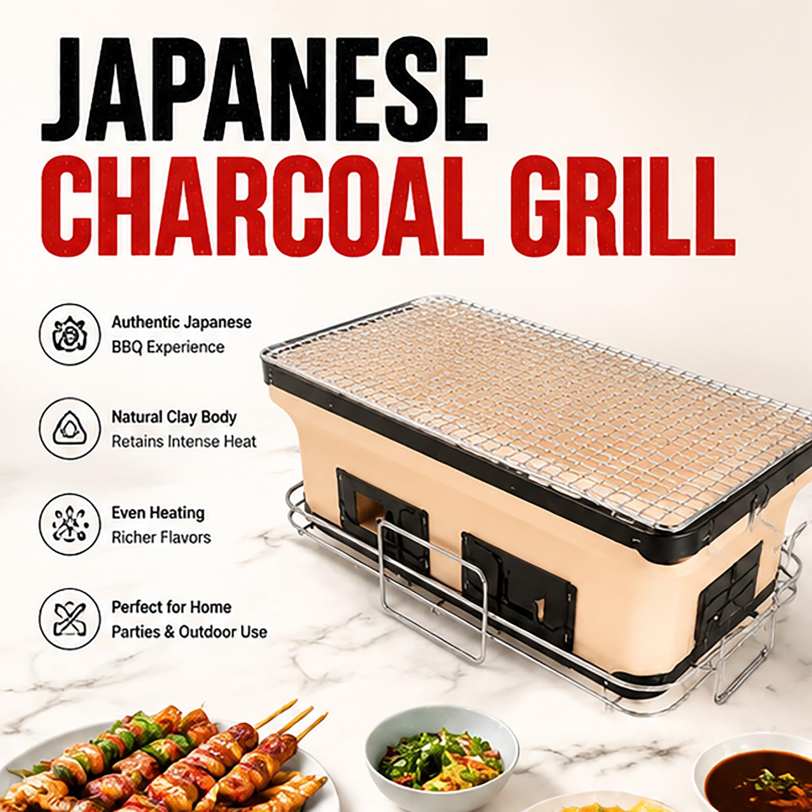 Gril à charbon japonais, barbecue yakitori de table