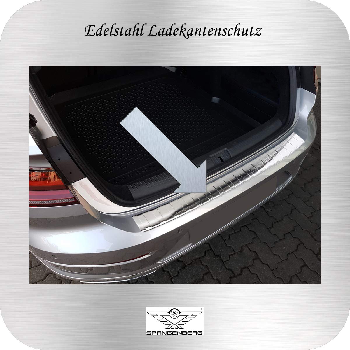 Spangenberg Protección para borde de carga de acero inoxidable, Protector Parachoques Trasero para Volkswagen Arteon Hatchback a partir de año de construcción 04.2017 – Art. 3235189