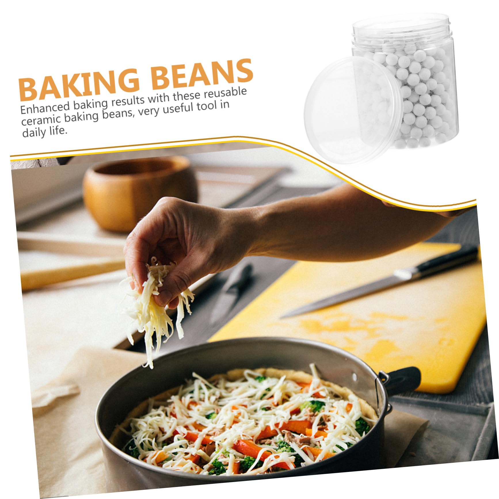 Cabilock 2 Stück Gebackene gebackene Bohnen Essentials Backperlen Bohnen backen Zubehör backen Backzubehör Keramik Weiß