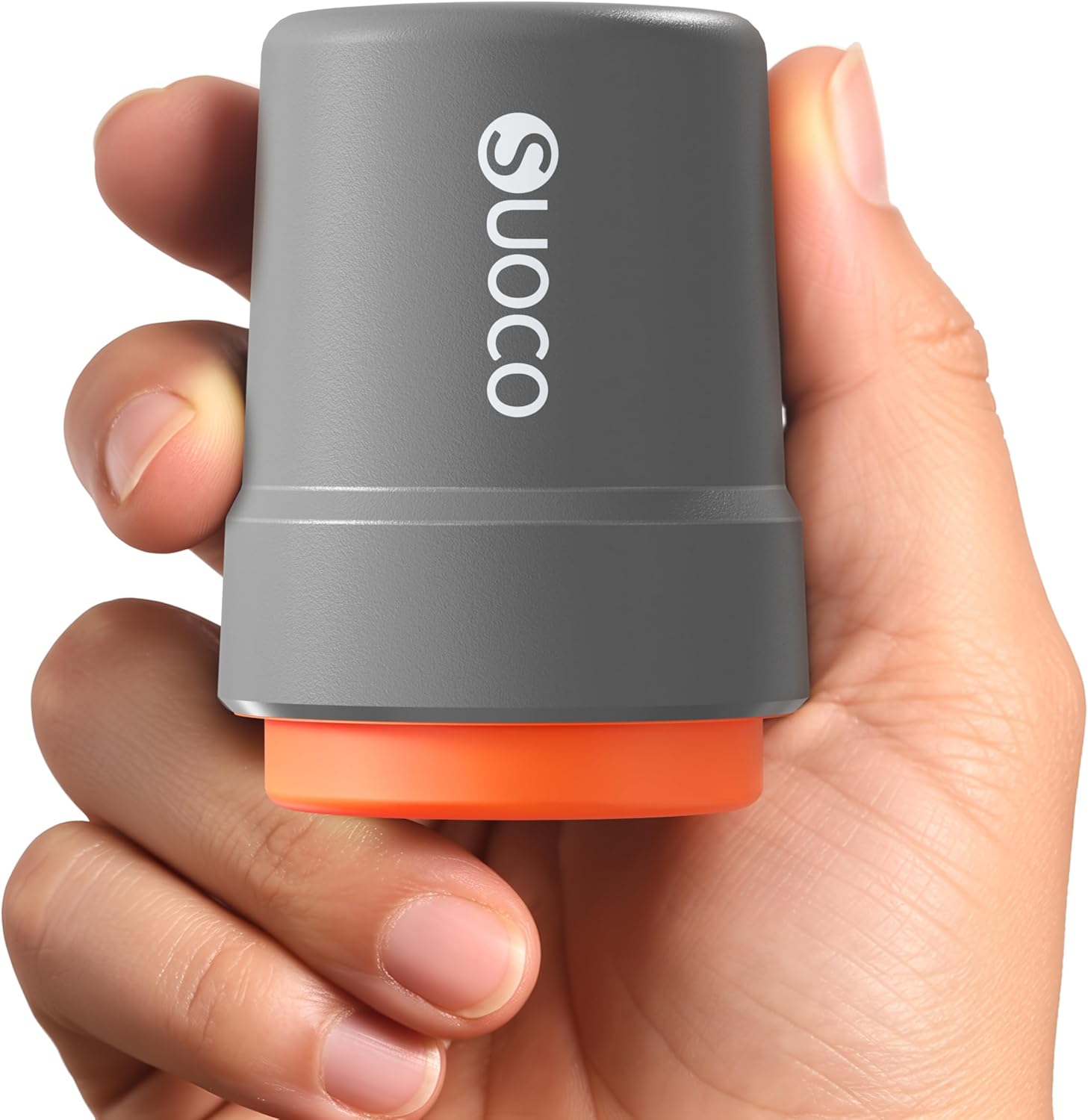 SUOCO Mini Travel Vacuum Pump: USB Rechargeable Portable Electric Air Pump for Compression Storage Bags, 6000Pa Suction, Grey