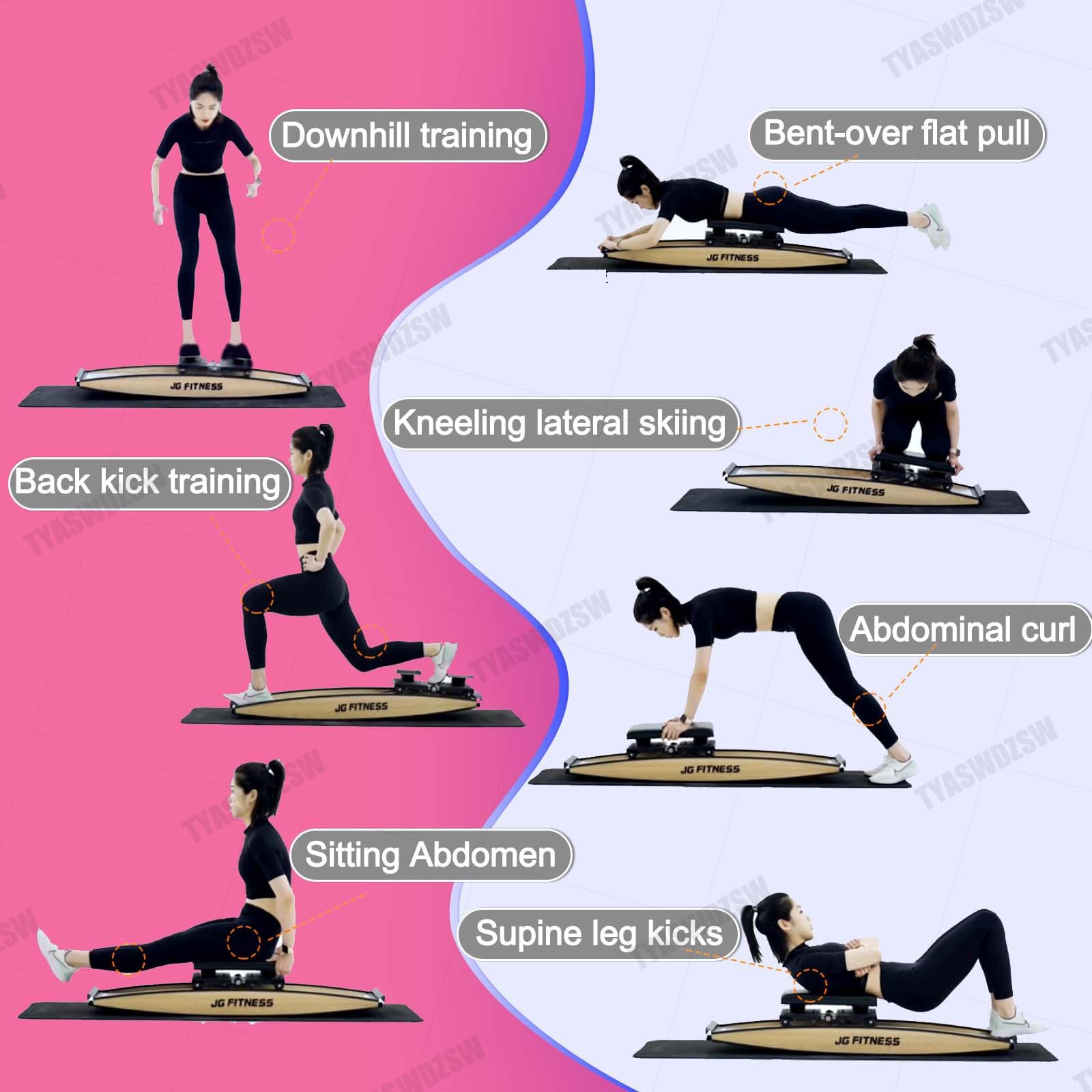 Ski Erg Maschine Für Den Heimgebrauch, Multifunktionaler Ski Trainer Mit Matte & Stöcken, 0-100kg Verstellbarer Magnetwiderstand Für Effektive Fettverbrennung Für Fitnessstudio