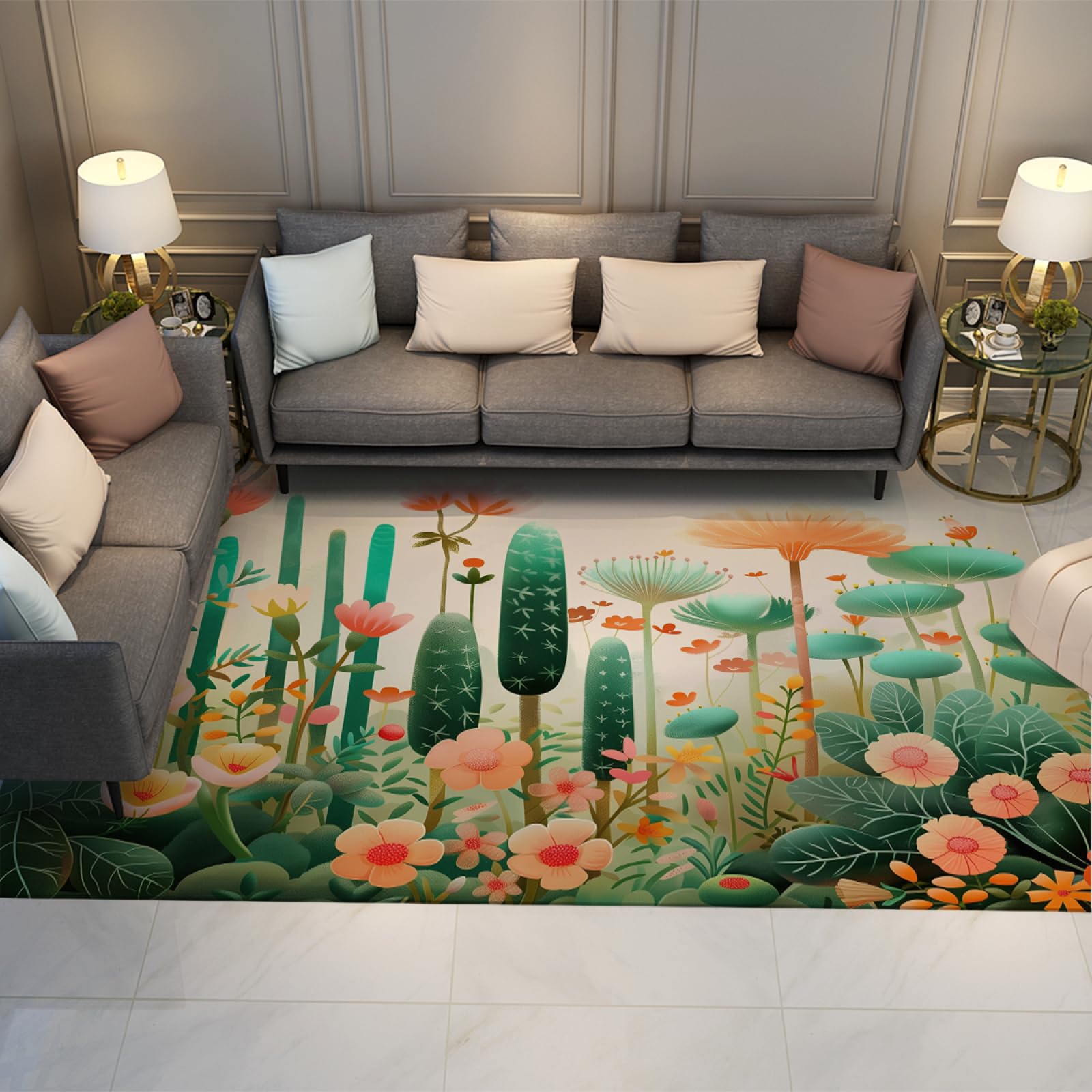 Tapis de jardin de bande dessinée chambre enfant tapis salon 120x160