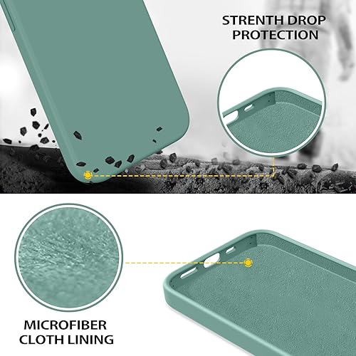 Miniatura 10 de Telaso Compatible con iPhone 14, silicona líquida de goma de gel suave iPhone 14, funda delgada para teléfono con forro de microfibra, fundas