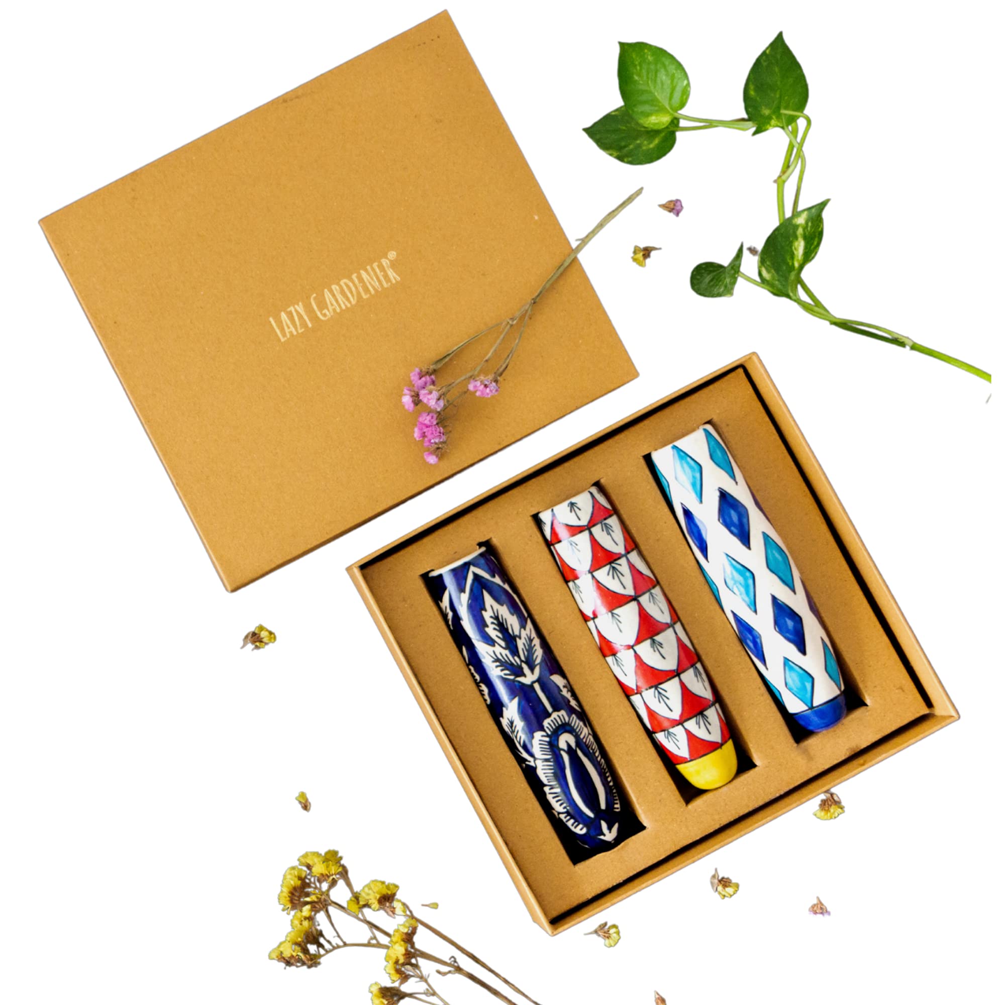Lazy Gardener Ceramic Magnetic Planter Gift Box Trio – 3 Pieces for Perfect Diwali, New Year, or Home Décor for Kitchen Decorations (B09C8WX1MB) Amazon Price History, Amazon Price Tracker