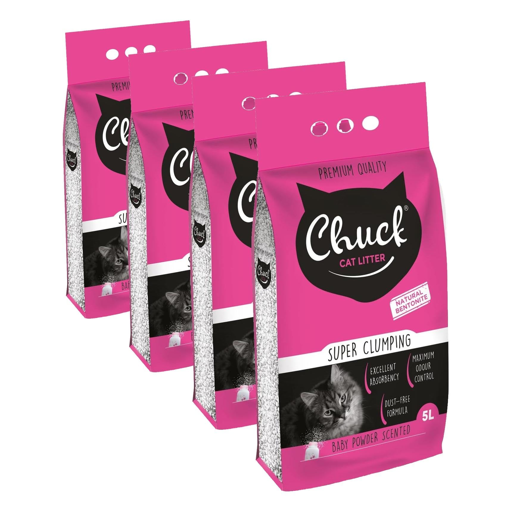 Chuck Kedi Kumu, 5 lt İnce, Pudra (4 paketi)