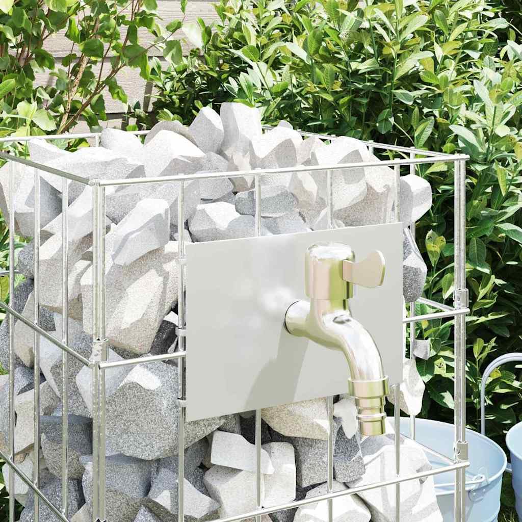 Gaviones grifo plata 26 x 25 x 50 cm acero inoxidable resistente a la intemperie exterior distribuidor de agua para riego de jardín, apto para conexión de manguera y boquilla