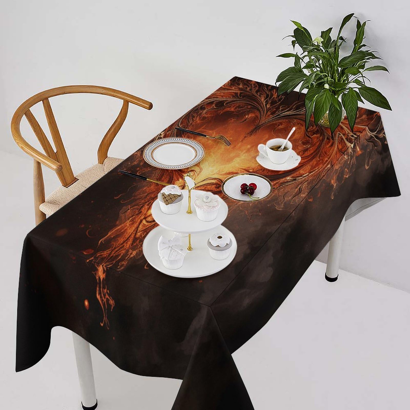 Nappe de table rectangulaire lavable pour protéger et décorer sans contrainte