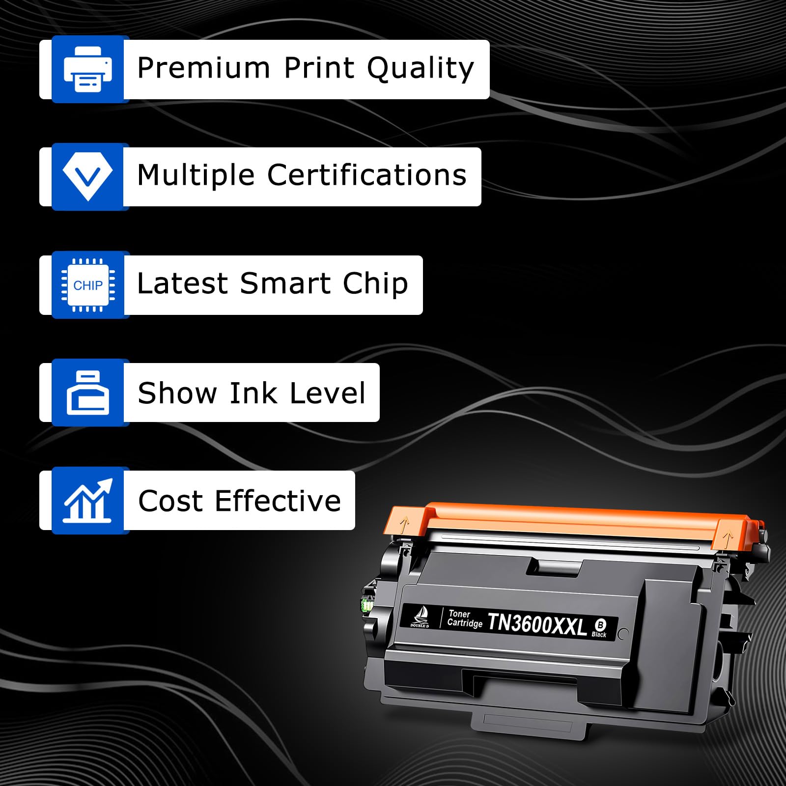 DOUBLE D TN-3600XXL compatibile con Brother TN-3600XXL TN3600 Toner per Brother MFC-L5710DW MFC-EX910 HL-L5210DW HL-L5210DN HL-L5215DN HL-L6210DW HL-L6410DN HL-L6415DN MFC-L5710DN DCP-L5510DW(1BK)