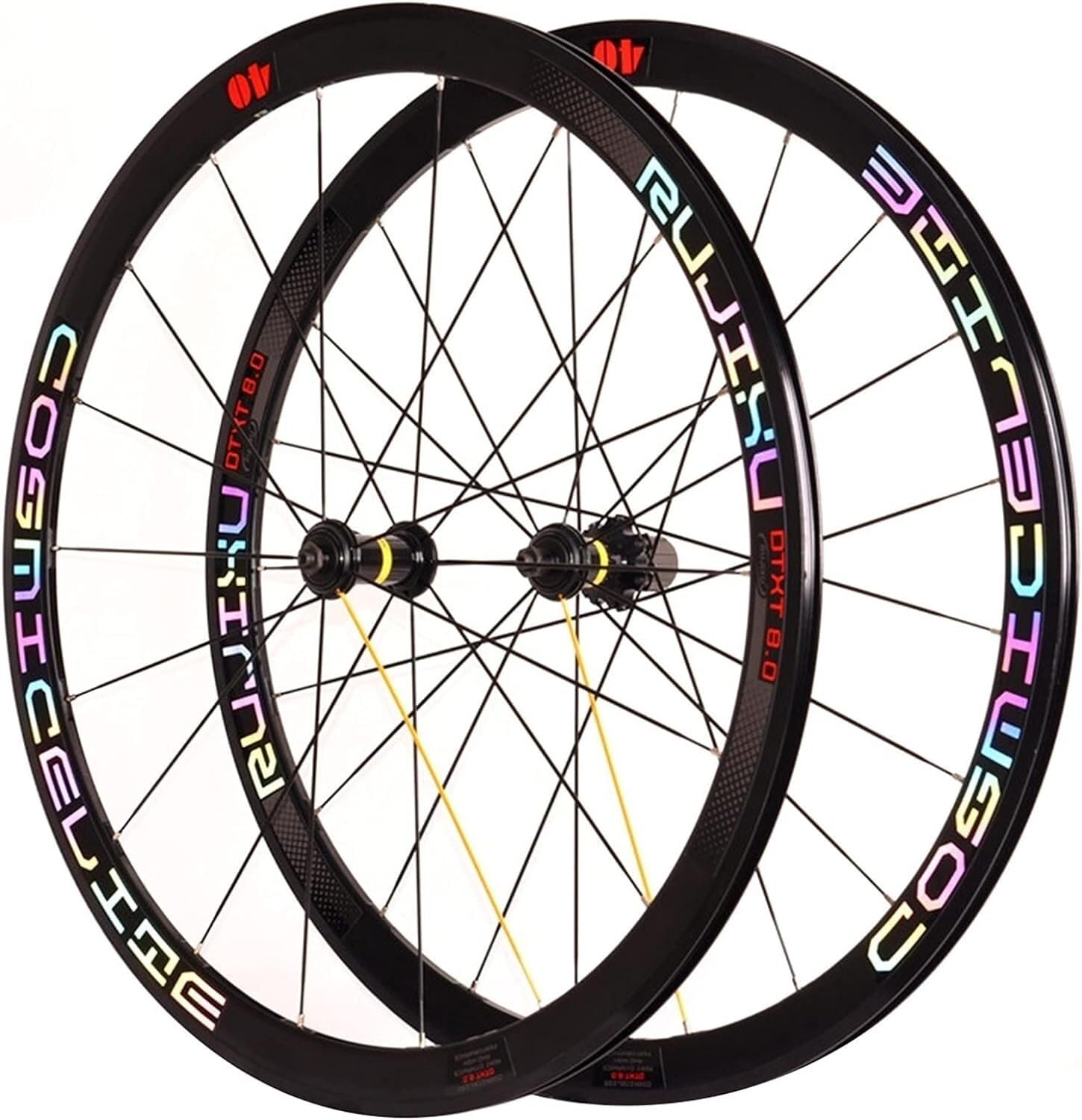 Roues carbone pignon fixe ELzEy 40 track bike wheelset avec stickers réfléchissants
