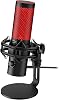 hyperx quadcast 2 usb microphone for gaming streaming and podcasting tap to mute sensor led lighting 24bit / 96khz recording 4 directional patterns damper mount black