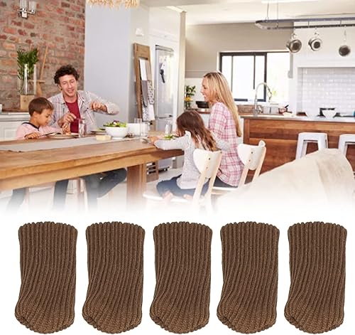 Miniatura 4 de LiebeWH 20 piezas de protectores de piso de punto, calcetines de muebles de doble grosor para patas de piso para escritorios