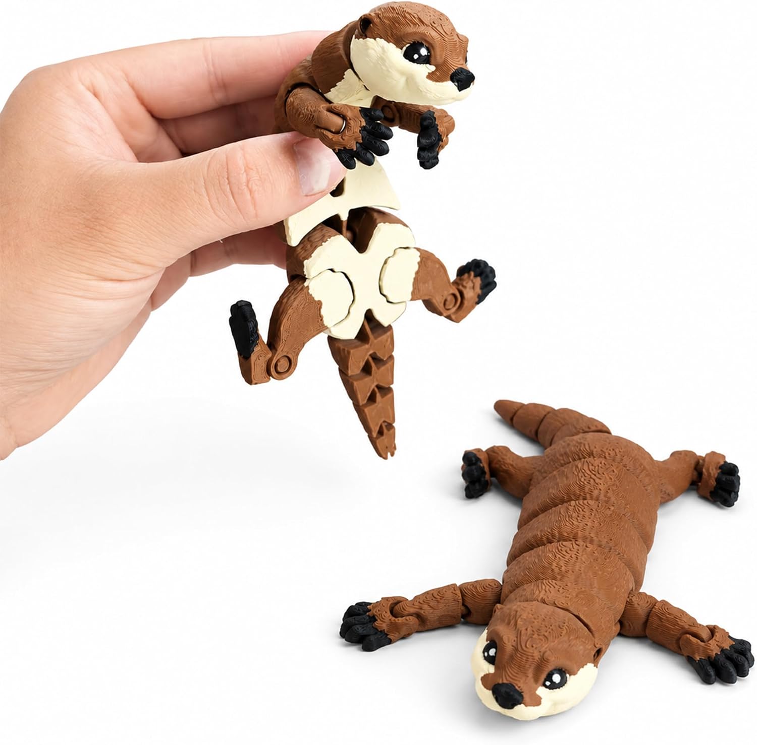 3D Printed Otter Toy, Articulated Mini Otter Fidget Toy, Posable Animal