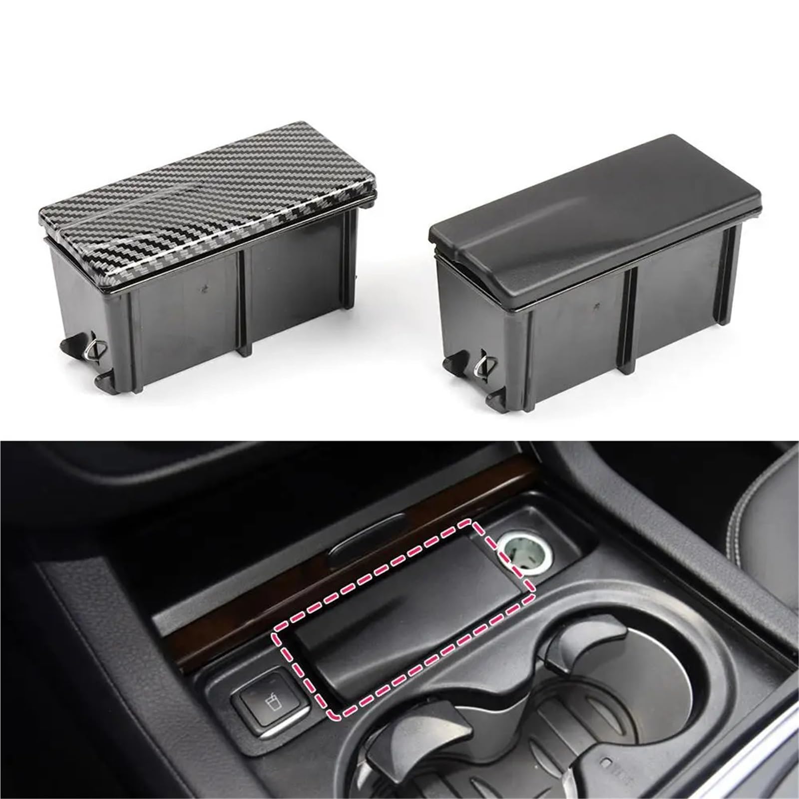 Folia na panel‌ Okleina skrzynia biegów‌ Czarna włókno węglowe samochodowa przednia środkowa popielniczka konsola pasuje do Mercedes Benz ML GL W166 GLE GLS 1668103330(Black)