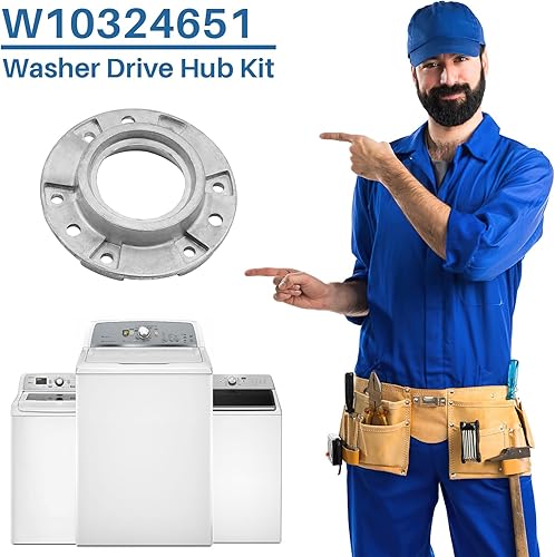 Miniatura 7 de W10324651 Kit de cubo de transmisión de cesta de arandela, compatible con Whirlpool, Kenmore, Maytag - Piezas de repuesto W10291415, W10291416,