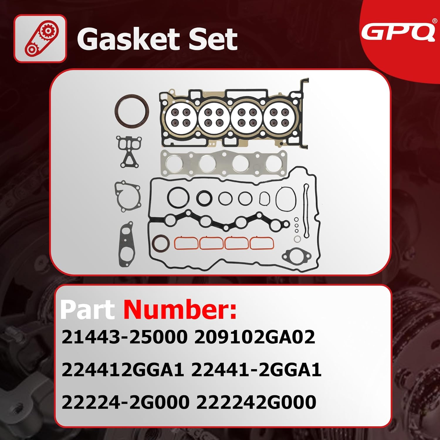 G4KJ 2.4L Engine Rebuild Overhaul Kit Crankshaft & Con Rods & Bearings Set & Head Gasket Set Fit For Hyundai Sonata Santa Fe Sport Tucson Kia Sportage Optima Sorento 2.4 2015-2022,22311-2GGB0