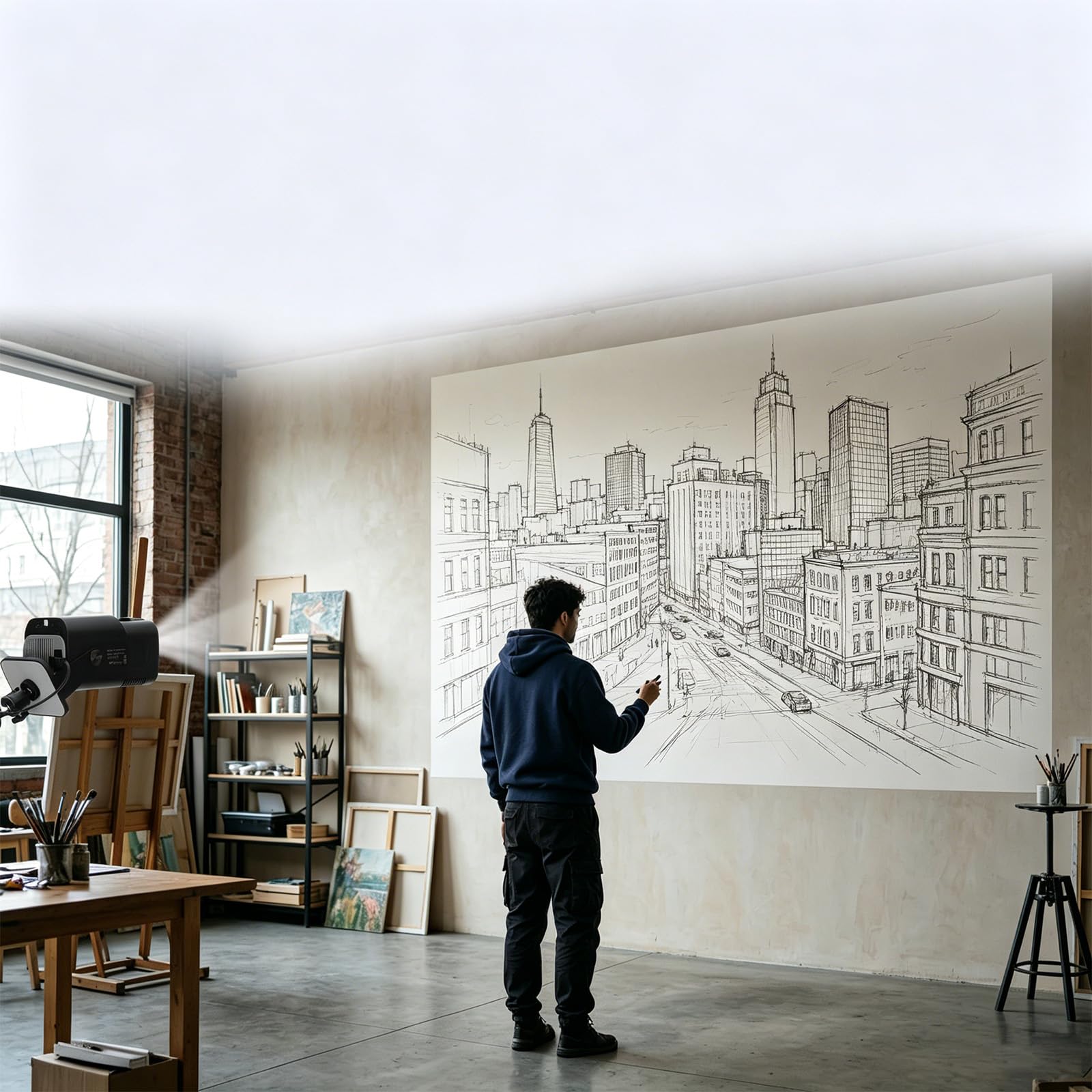 Projecteur de traçage Artistique Professionnel, Zone d ' Affichage de 80cm avec Ergonomique pour Un Travail détaillé, équipement de traçage Artisanal