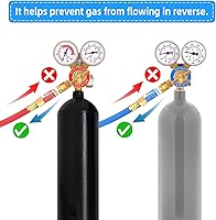 Vista 6 de AGPTEK Oxygen Acetylene Flashback Arrestors Set Regulator End 9/16-18 Threads B
