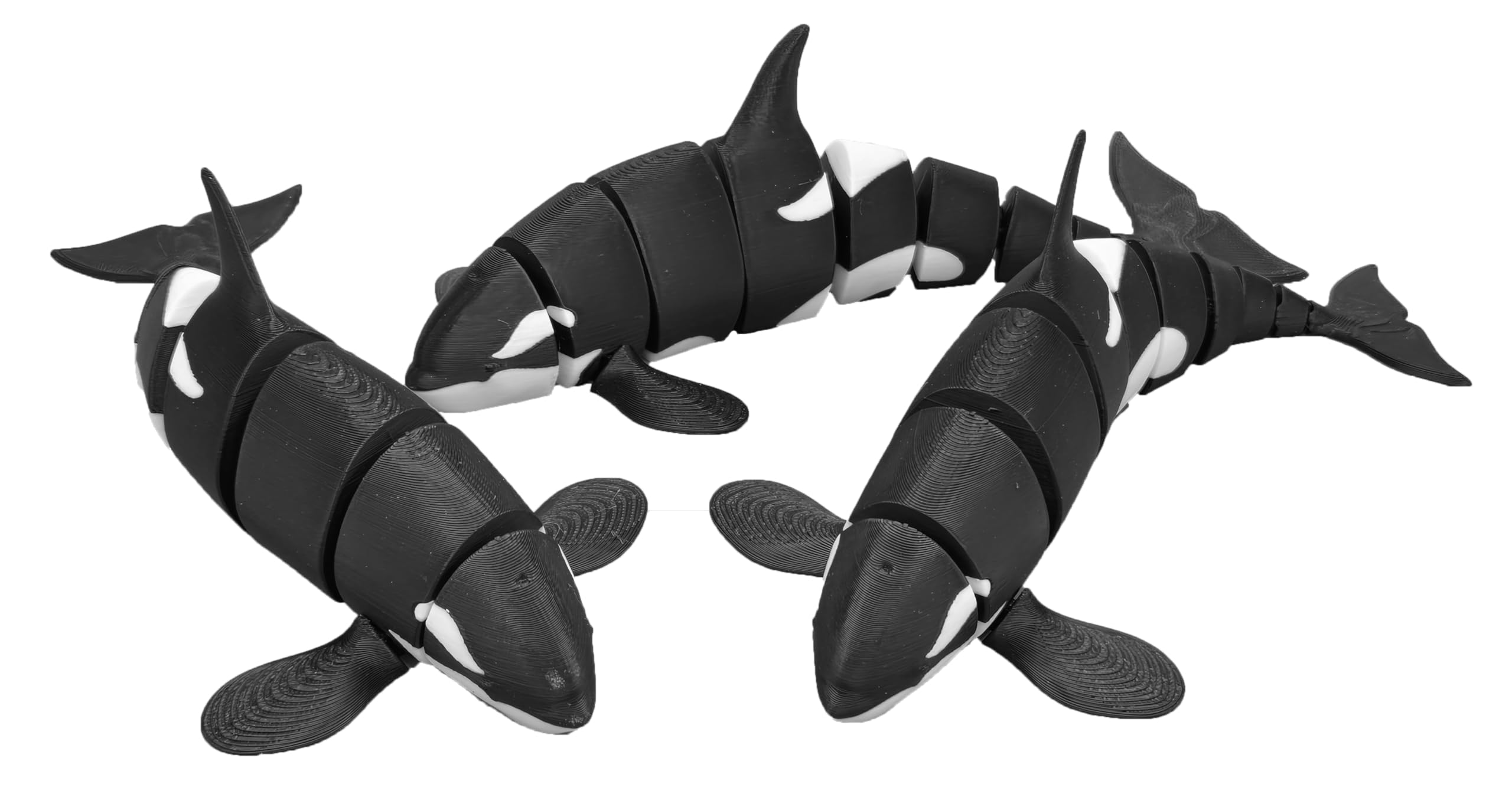 Amazon.com: Flexible Orca Whale Toy 3-Pack — 3D Printed