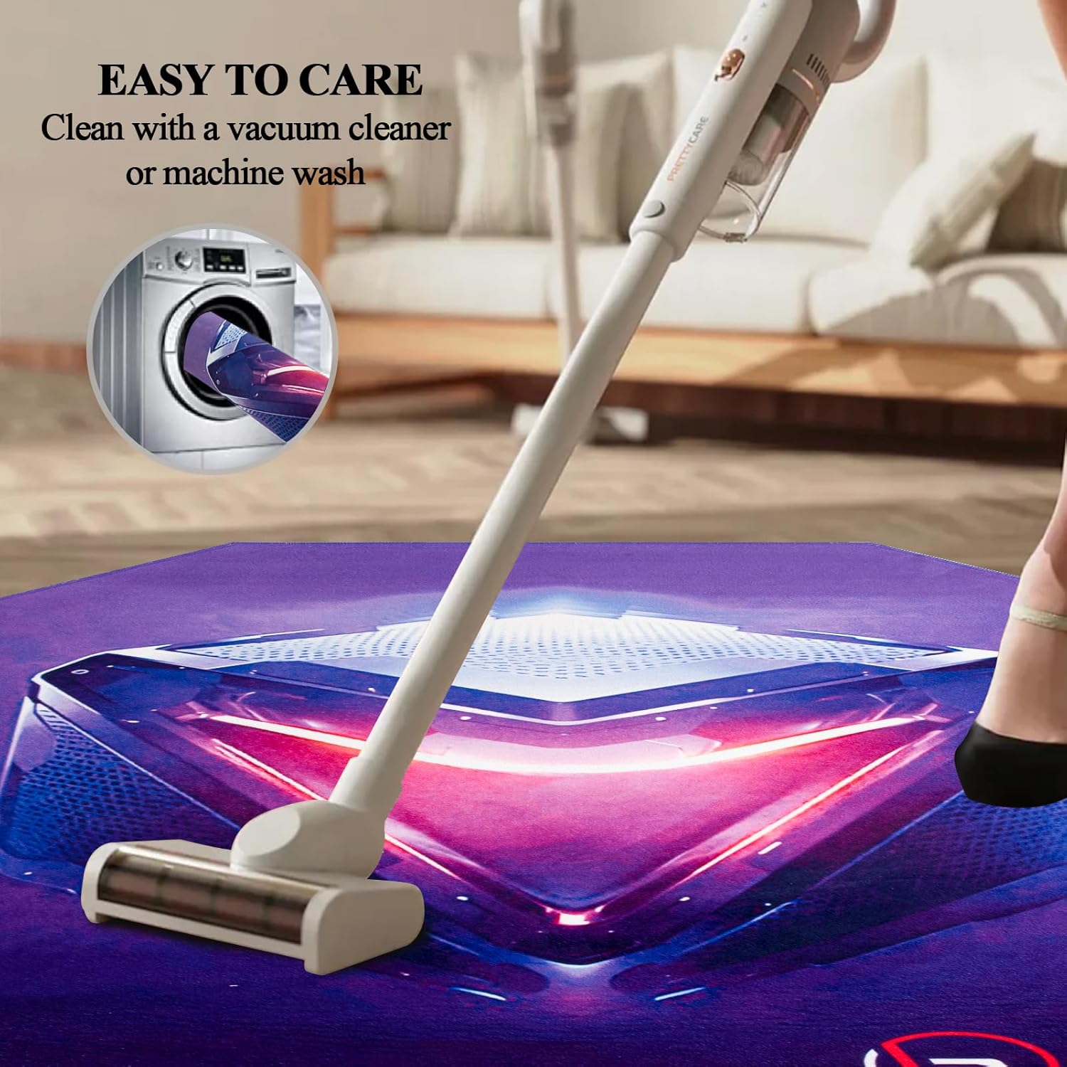 Office Roller Chair Mat, Gaming Chair Mat, Suitable for Hardwood and Tile Floors, Anti - Slip and Noise - reducing, Ideal for Home Offices and Game Rooms, Octagonal Carpet Mat (Purple)