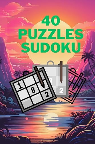 40 Puzzles Sudoku, 40 easy puzzles for kids and adults. Excellent for beginners. Contains solutions. Good for brain activity.
