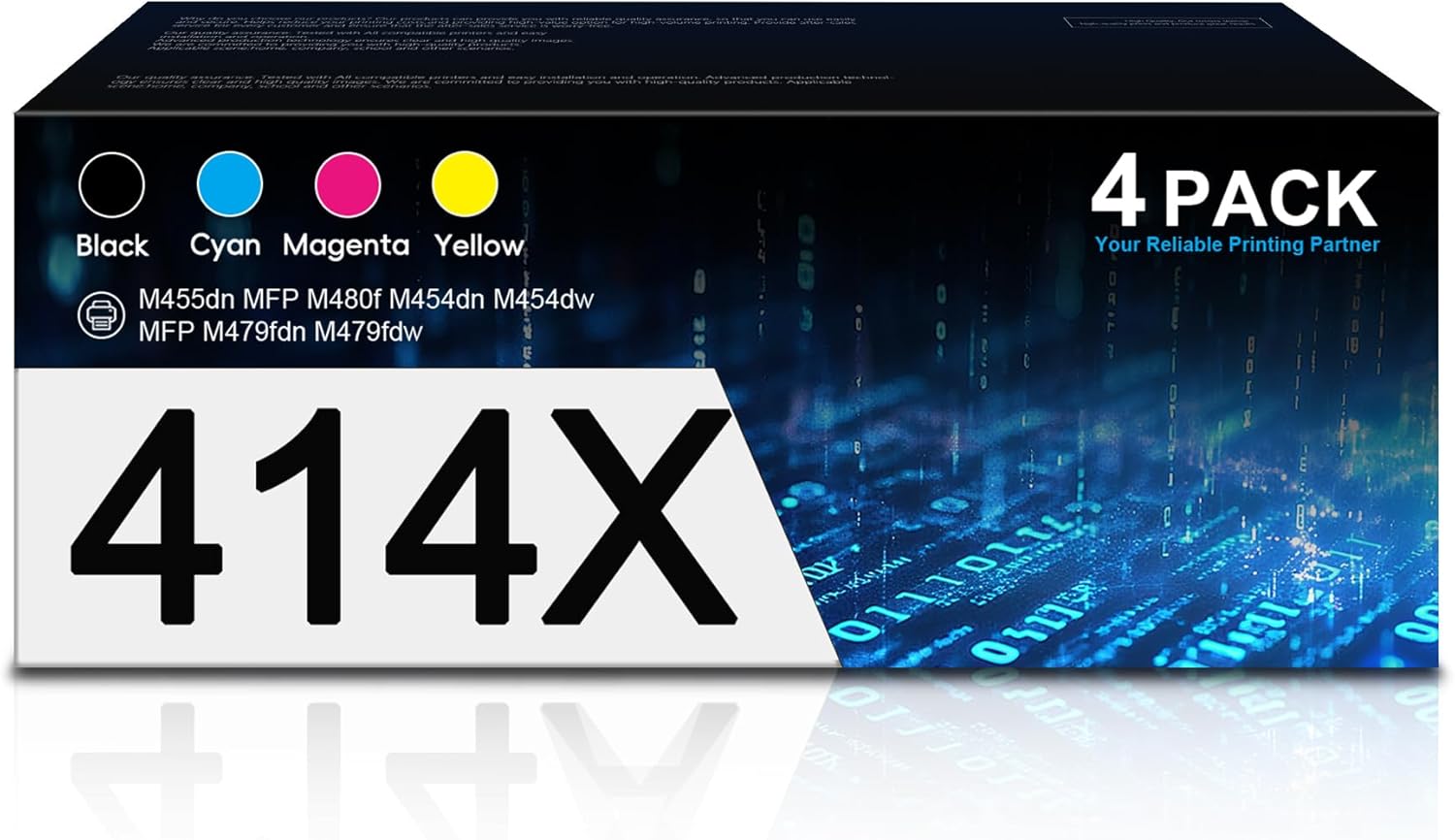 414X Toner Cartridges High Yield Replacement for HP 414A 414X Toner Cartridge Work with Color Laser Enterprise M455dn MFP M480f Pro M454 Pro MFP M479 Series Printer|W2020X W2021X W2022X W2023X