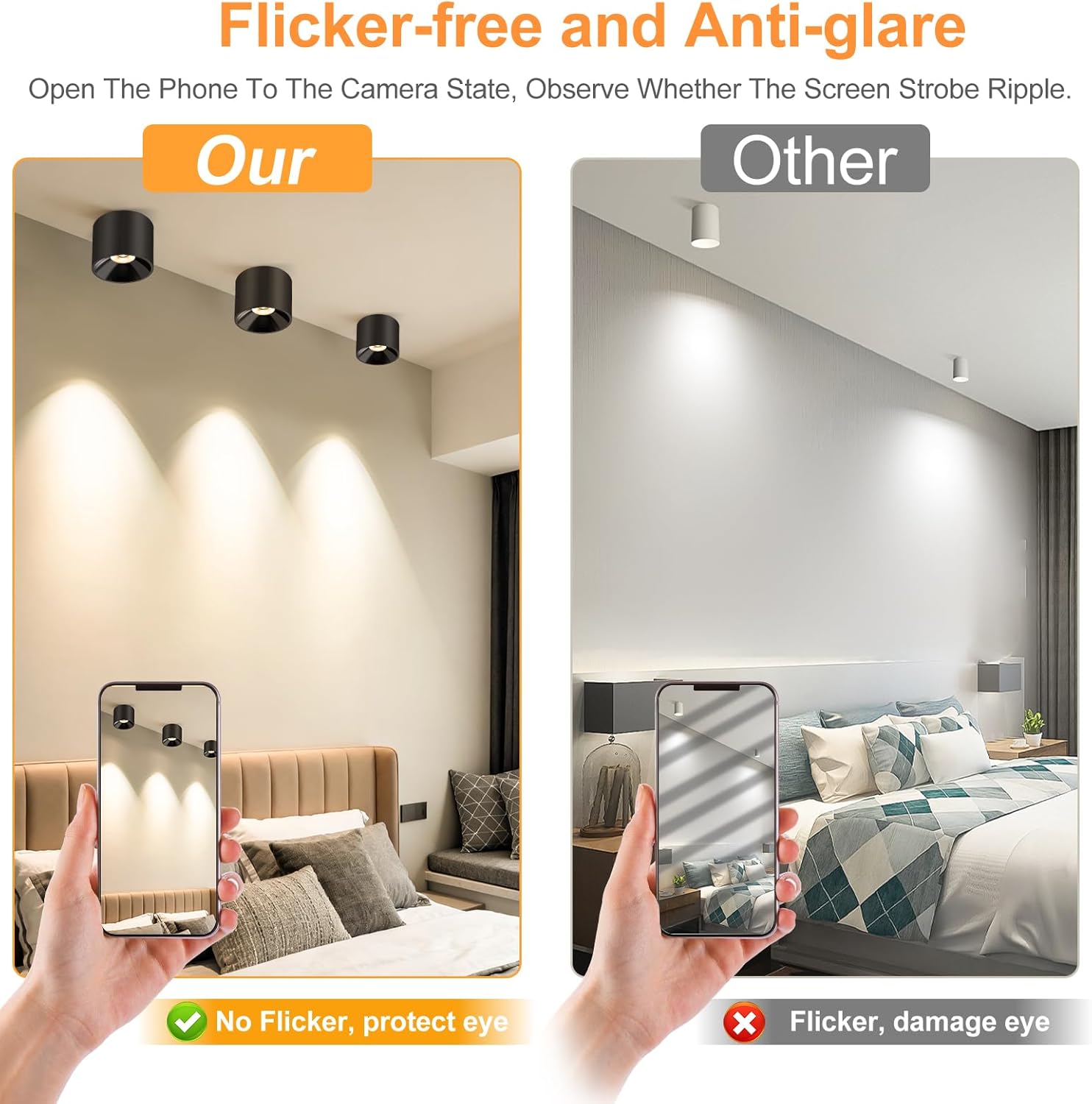 Ceiling Light Fixture, Flush Mount Dimmable Ceiling Lights, Modern LED Cylinder Ceiling Light Spot Lights Indoor for Living Room Hallway Entryway Kitchen, Black, 3 Pack