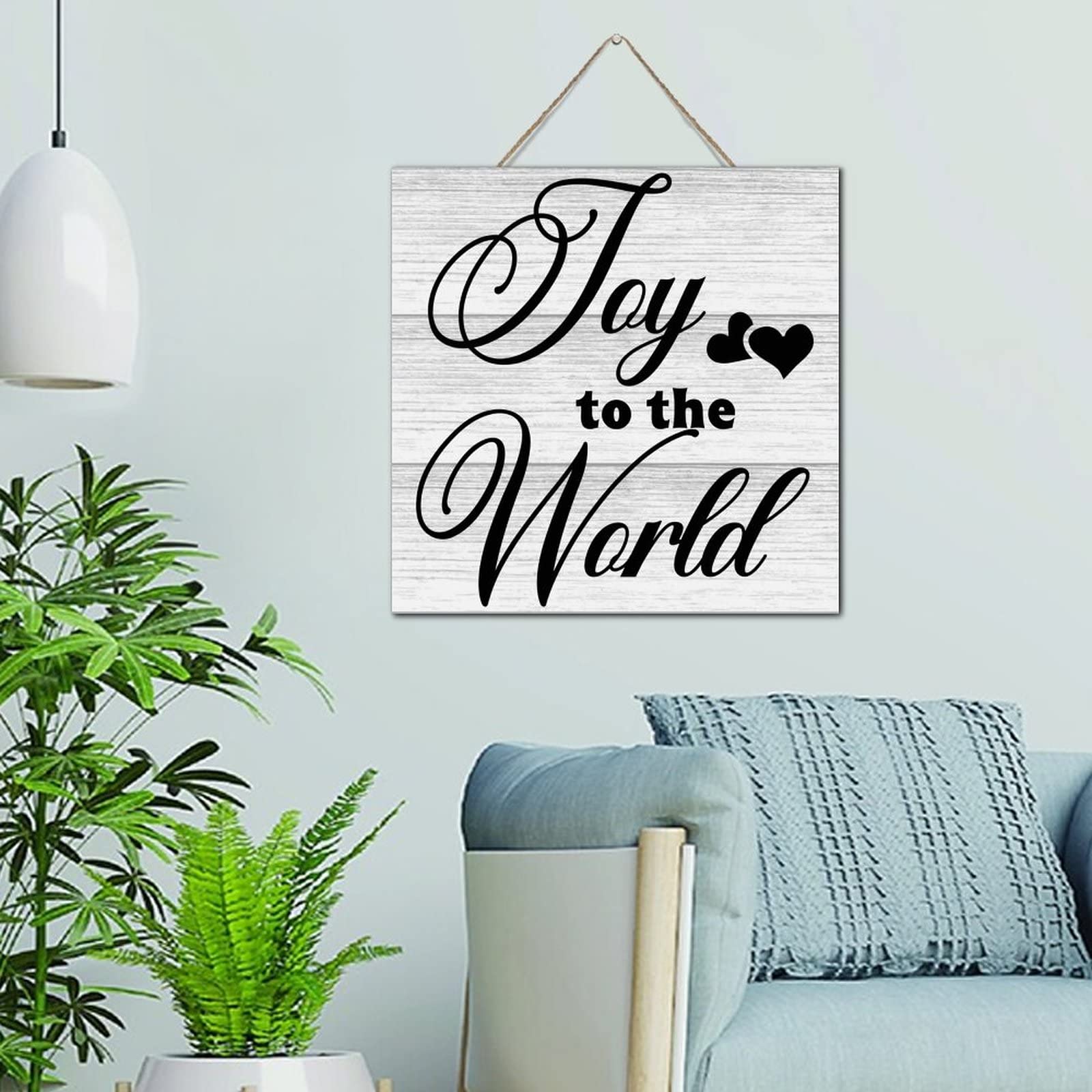Décoration bois Joy to The World le cadeau rétro idéal pour une crémaillère