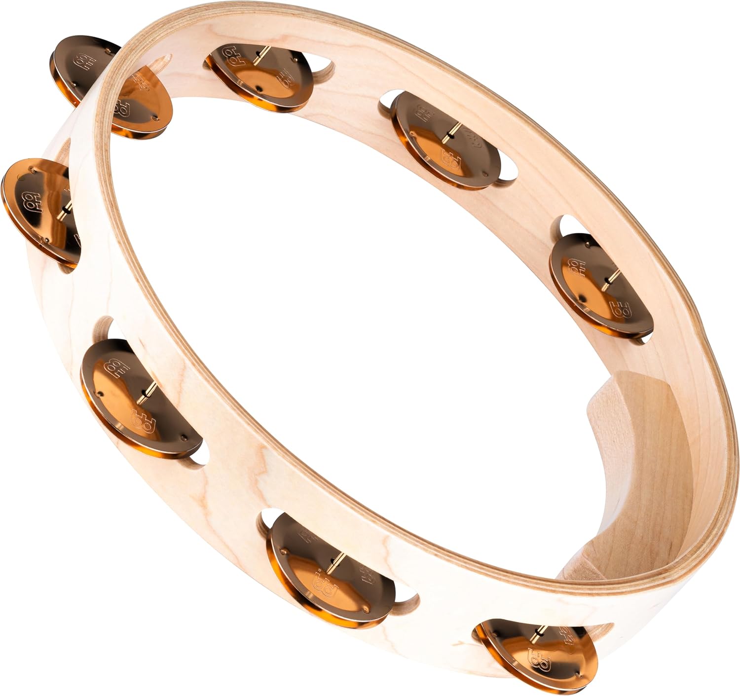 Meinl Percussion AE-MTA2BO Artisan Edition Maple Tambourine with Bronze Jingles, 2 Rows