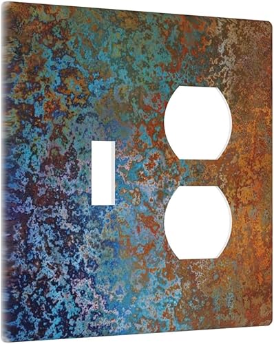 Miniatura 174 de Placa Decorativa de Pared Beige Boho de Mediados de Siglo Sol Abstracto 1-Gang Retro Años 70 Arte Geométrico Moderno con Arco Eléctrico Interruptor