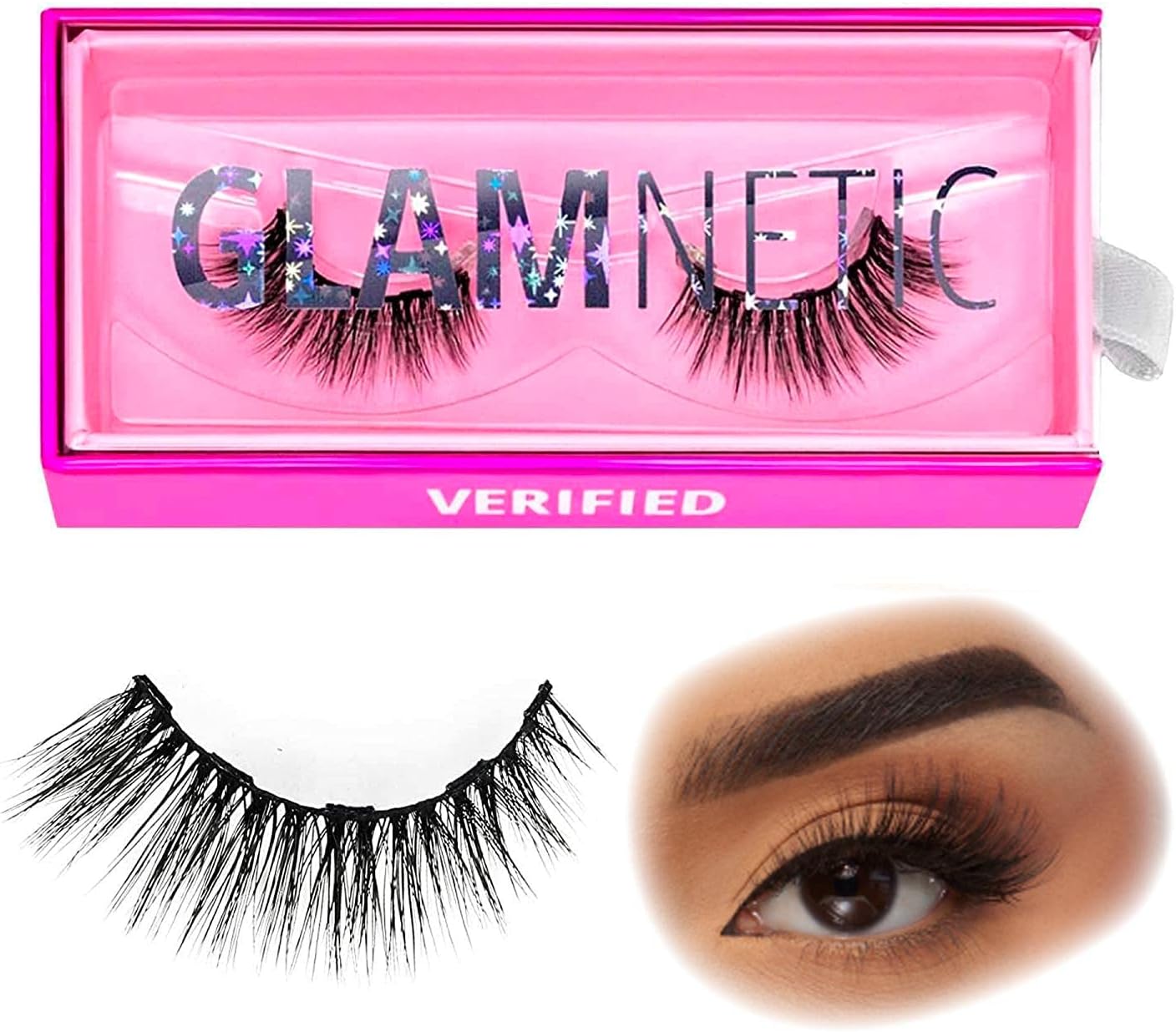 Glamnetic Magnetic Eyelashes - Verified | Long Magnetic Lashes, 60 Wears Reusable Volume Faux Mink Lashes, Dramatic Cat Eye - 1 Pair