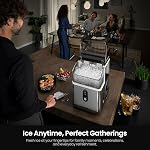 Kismile Nugget Machine à glace portable avec glace écrasée, 35lbs/Day,Auto-nettoyage, opération d'un clic pour usage domestique (argent)