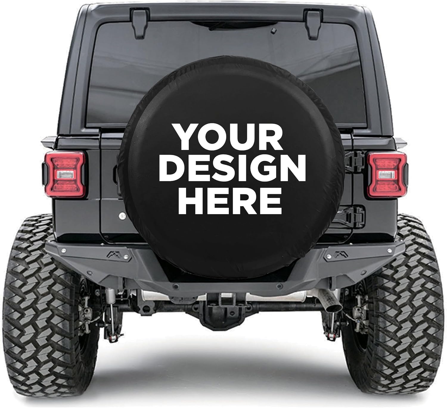 PVC Leather Custom Spare Tire Cover - Durable Personlized Tire Cover with Your Logo Photo Design - Heavy Duty Spare Tire Covers Compatible for Jeep Wrangler Trailer SUV Bronco RV