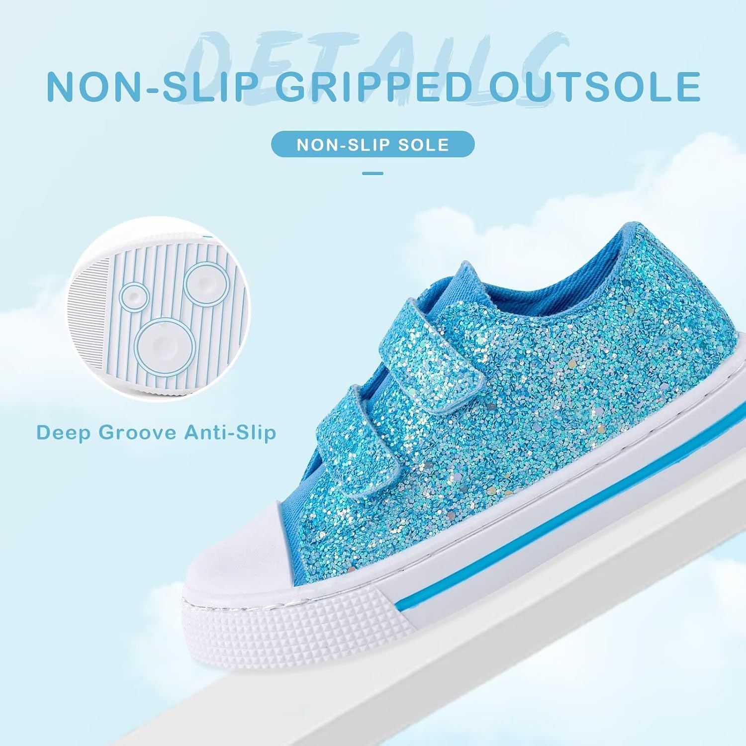 EUXTERPA Kids Toddler Sneakers Boys Girls Canvas Shoes Walking Sneaker with Easy Fasten Strap - Image 5