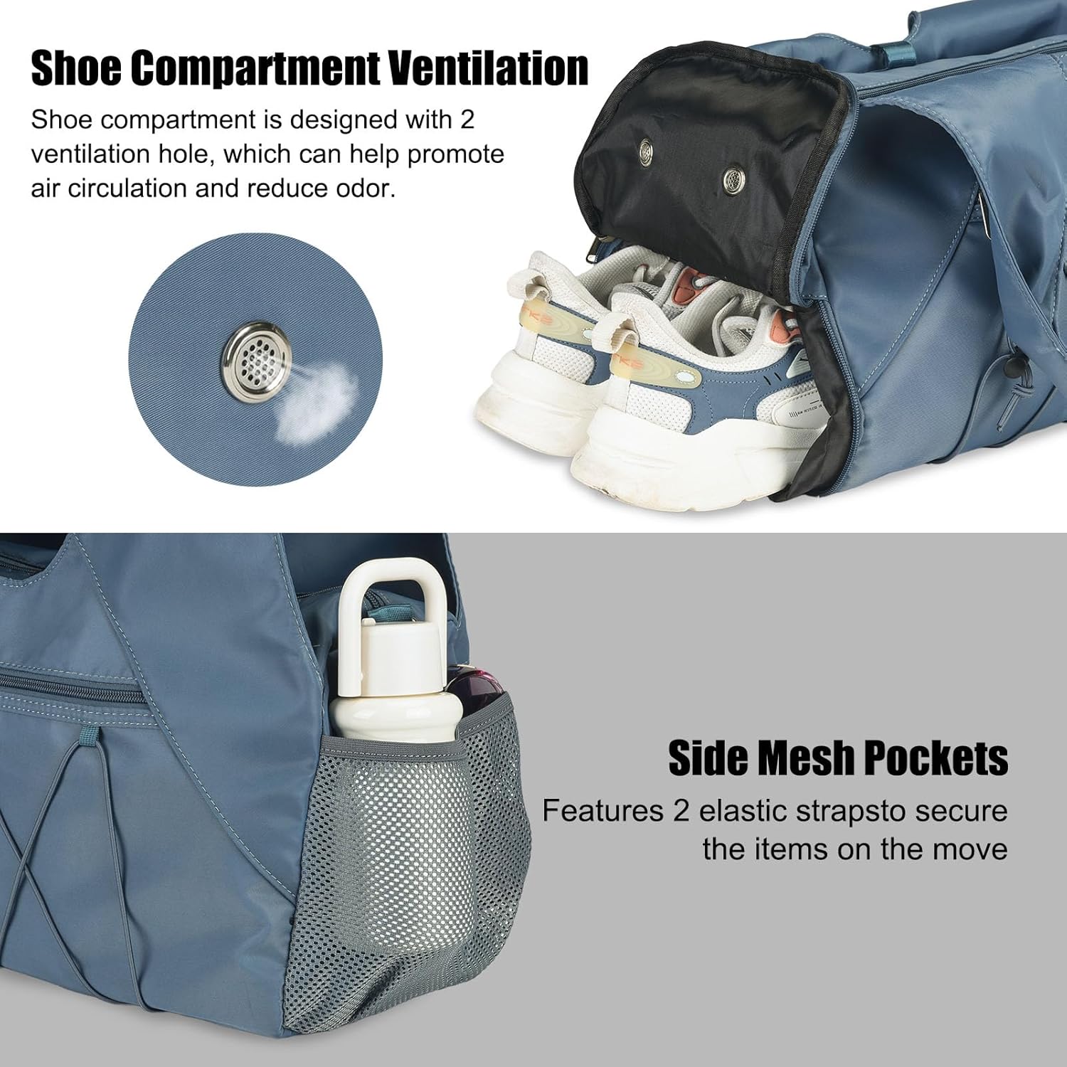 Forestfish Gym Bag For Women With Yoga Mat Holder & Shoe Compartment & Wet Dry Storage Pocket & Adjustable Strap - Image 4