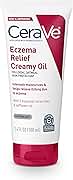 CeraVe Eczema Relief Creamy Body Oil, Eczema Calming Cream With Colloidal Oatmeal &amp; Safflower Oil For Dry Skin &amp; Itchy Skin Relief, Steroid Free &amp; Paraben Free, 3.4 Ounce