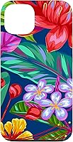 Vista 7 de Hawaiian Tropical Phone Case Yellow Red Hibiscus Plumeria Case for iPhone 17