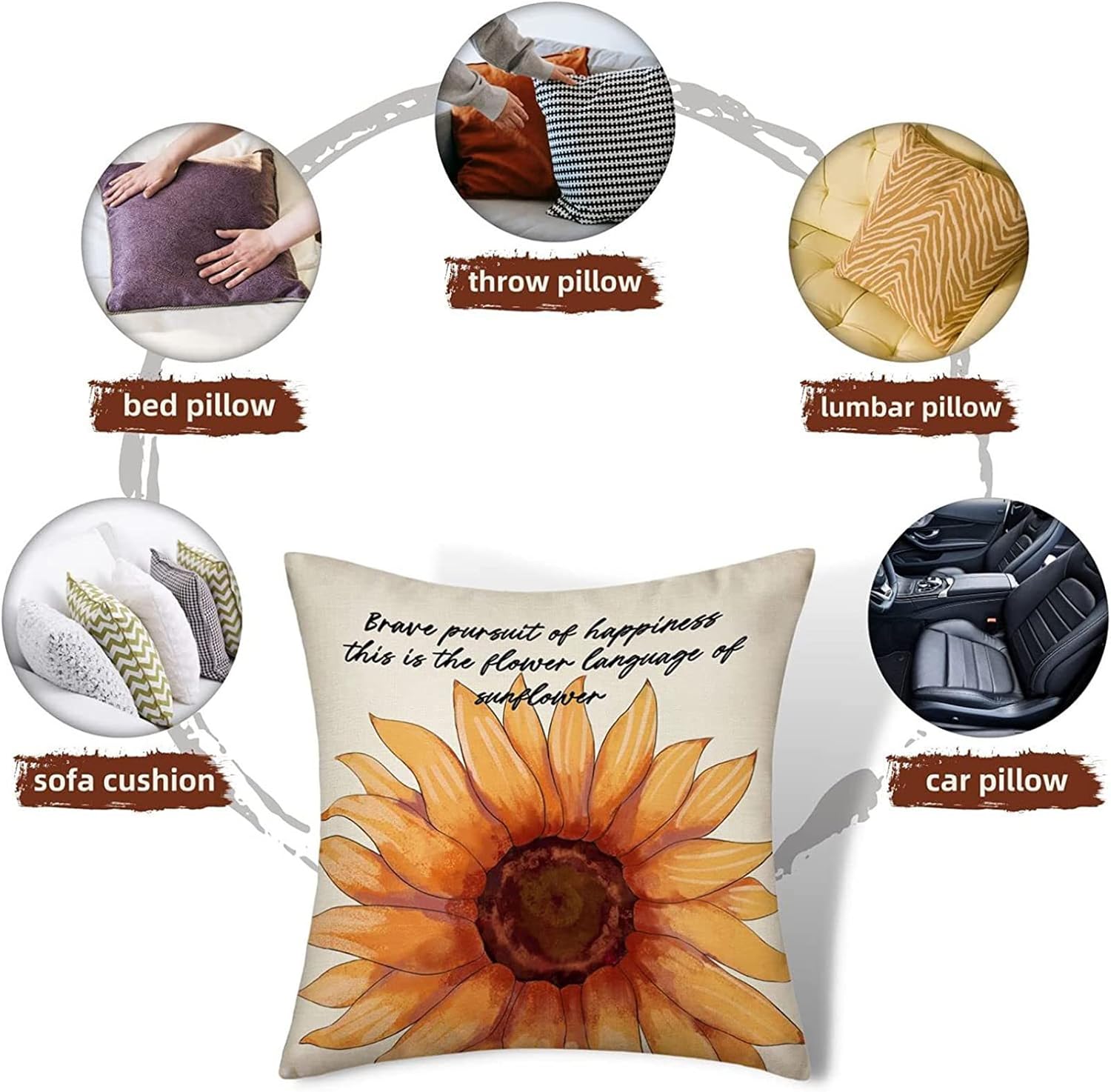 クッションカバー 80x80cm ソファークッション 緑 両面 リネン ウォータープルーフ アウトドア 座布団カバー 植物 クッショ