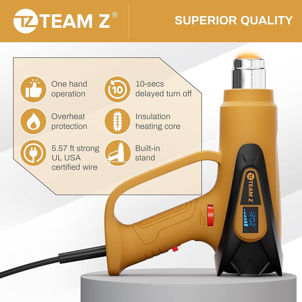 【美品】PREMIUM RELEASE 　WARM & COOL GUN TEAM Z 1800W Premium Heat Gun kit 140°F~1202°F - Heavy Duty