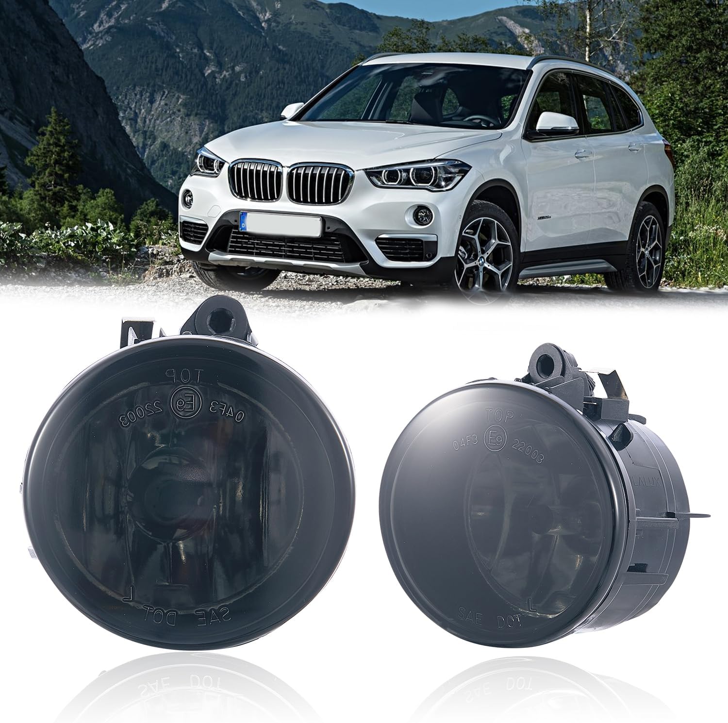 Fog lights Fit for BMW X1 F48 F49 X2 F39 X3 F25 w/o Adaptive Headlamps X4 F26 X5 F15 X6 F16 2011-2021 2pcs 2pcs Smoke glass