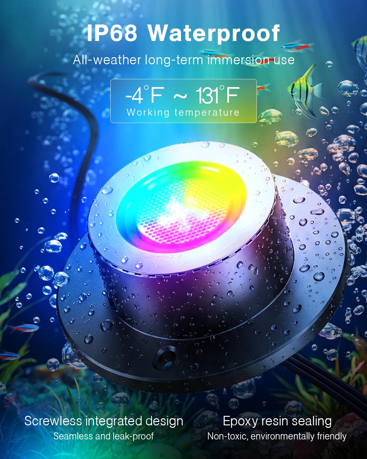 Illuminazione a LED subacquea con trasformatore a basso voltaggio