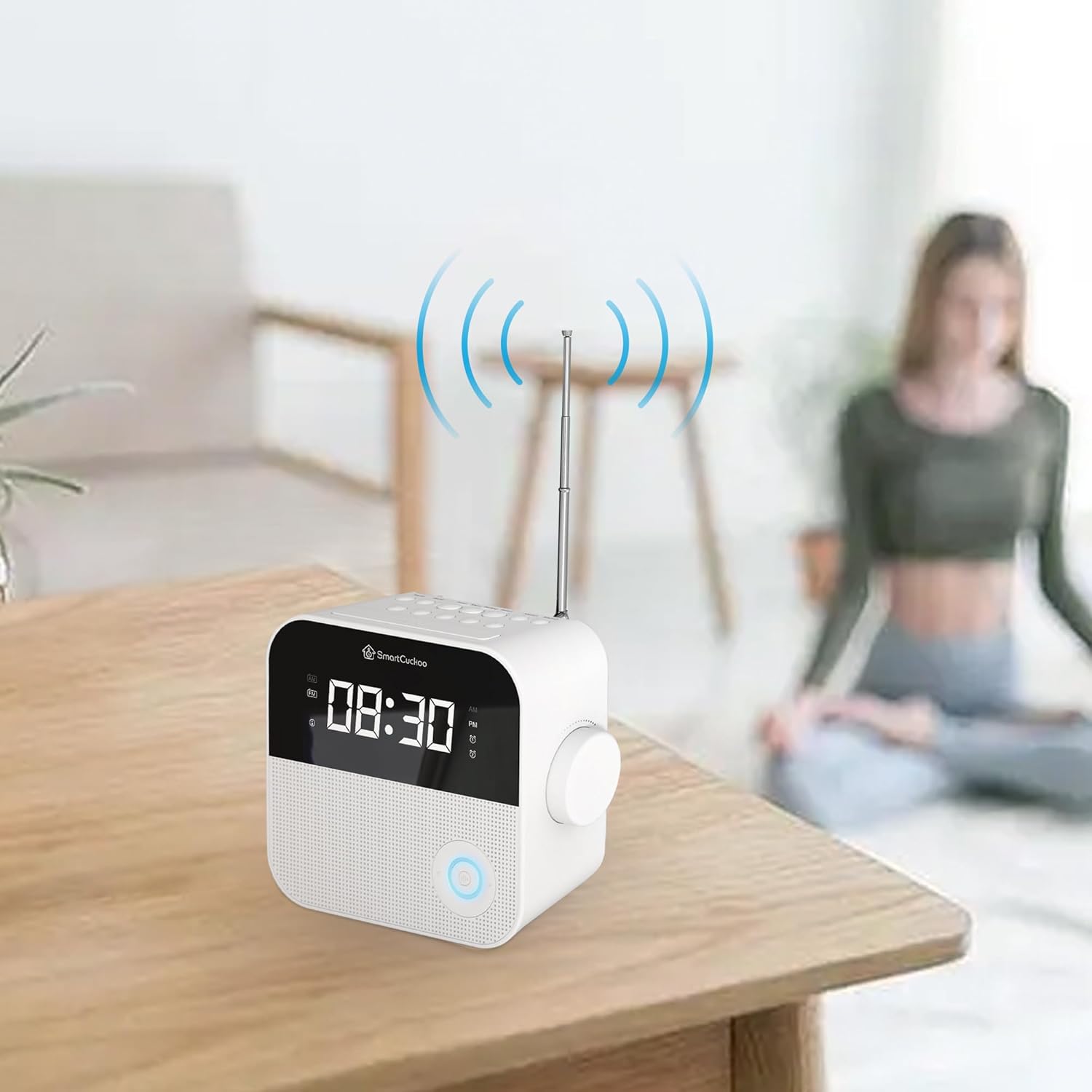SmartCuckoo Smart Alarm Clock AM/FM Radio White Noise
