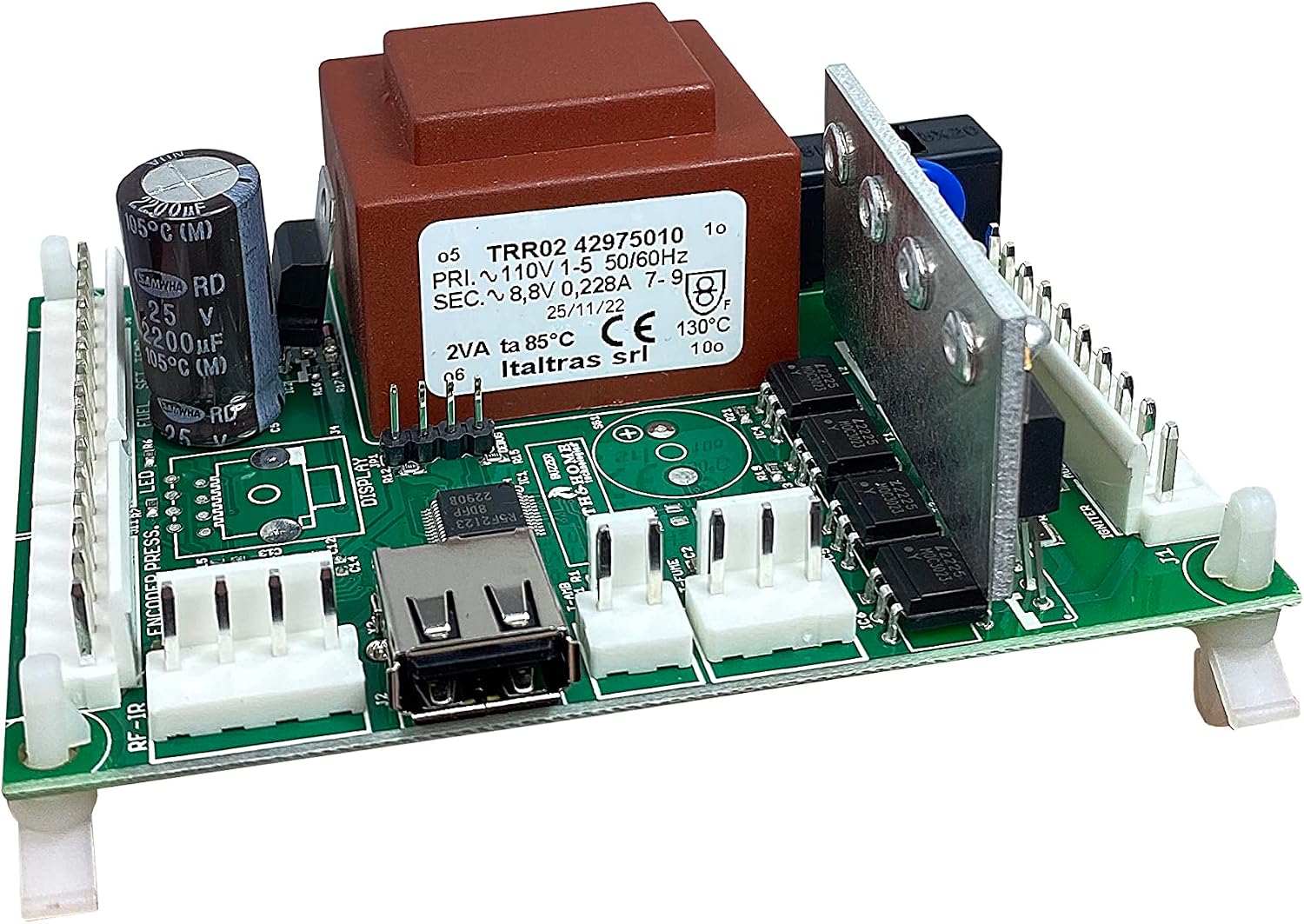 HHT Quadra-Fire Mt. Vernon E2 Pellet Stove Control Board - Original Part - Black - Natural Vent - Modern Style - Indoor Use - SRV7080-050