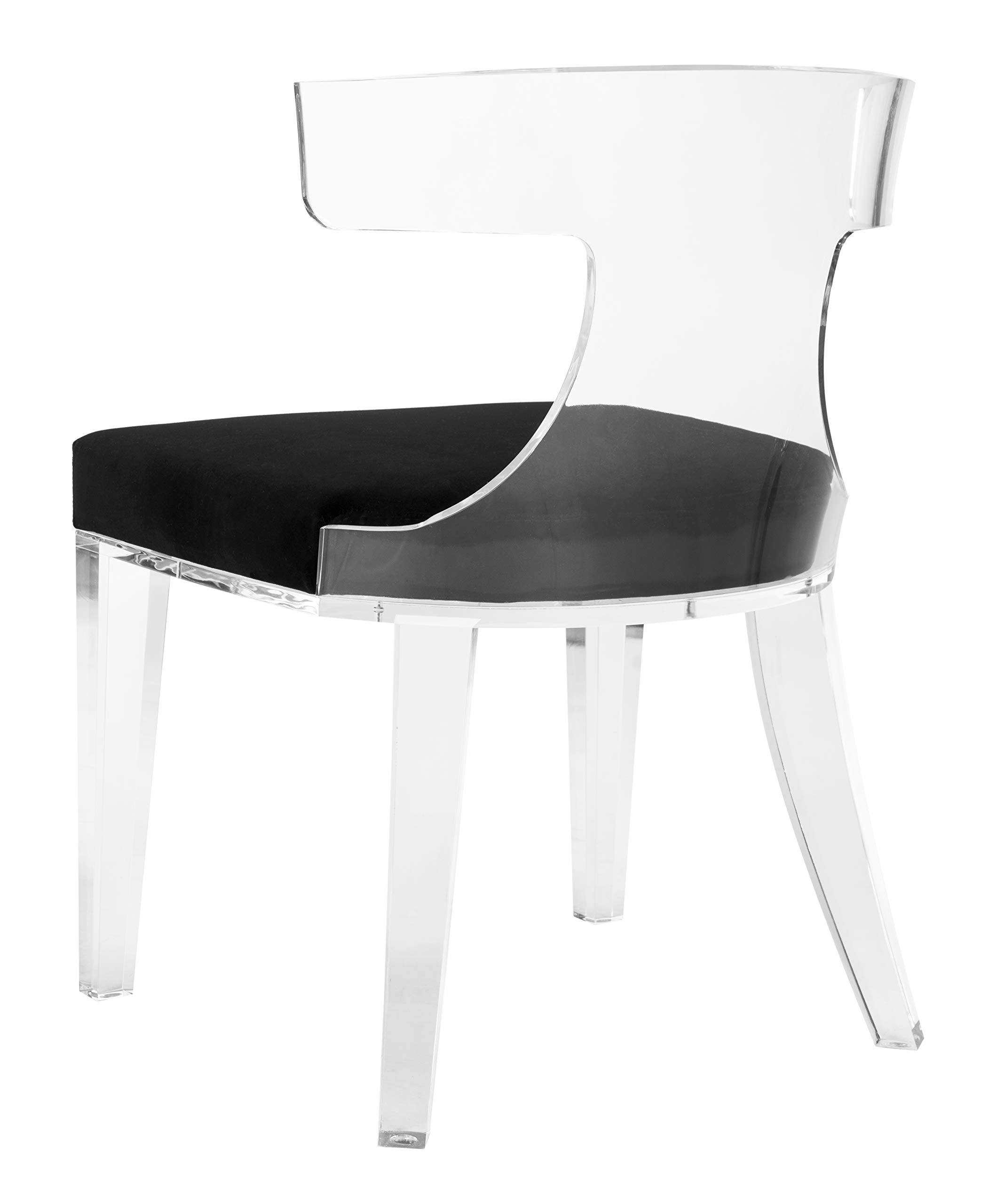 Safavieh Couture Home Rhys Black Velvet and Clear Acrylic Dining Chair