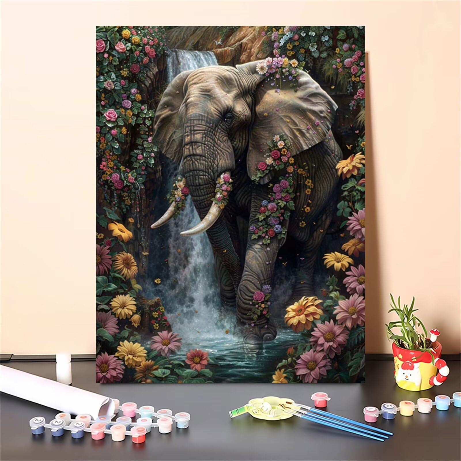 Malen Nach Zahlen Blume,Tier Malen Nach Zahlen Kinder Anfänger,Malen-Nach-Zahlen ab 7 8 9 Jahre Mädchen Geschenke,DIY Ölgemälde Set Pinseln Acrylpigment Leinwan,Home Wanddeko Wohnzimme 80x100cm M-337