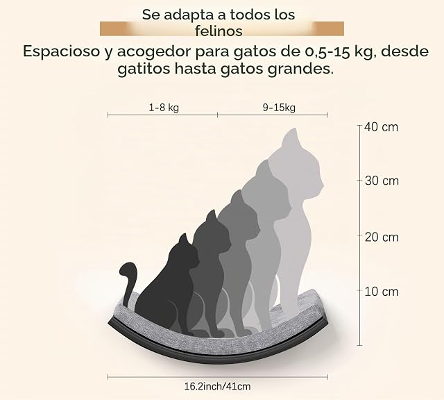 Foto 5 de 7 de PELUOMOZ Estante de Pared Curvado para Gatos