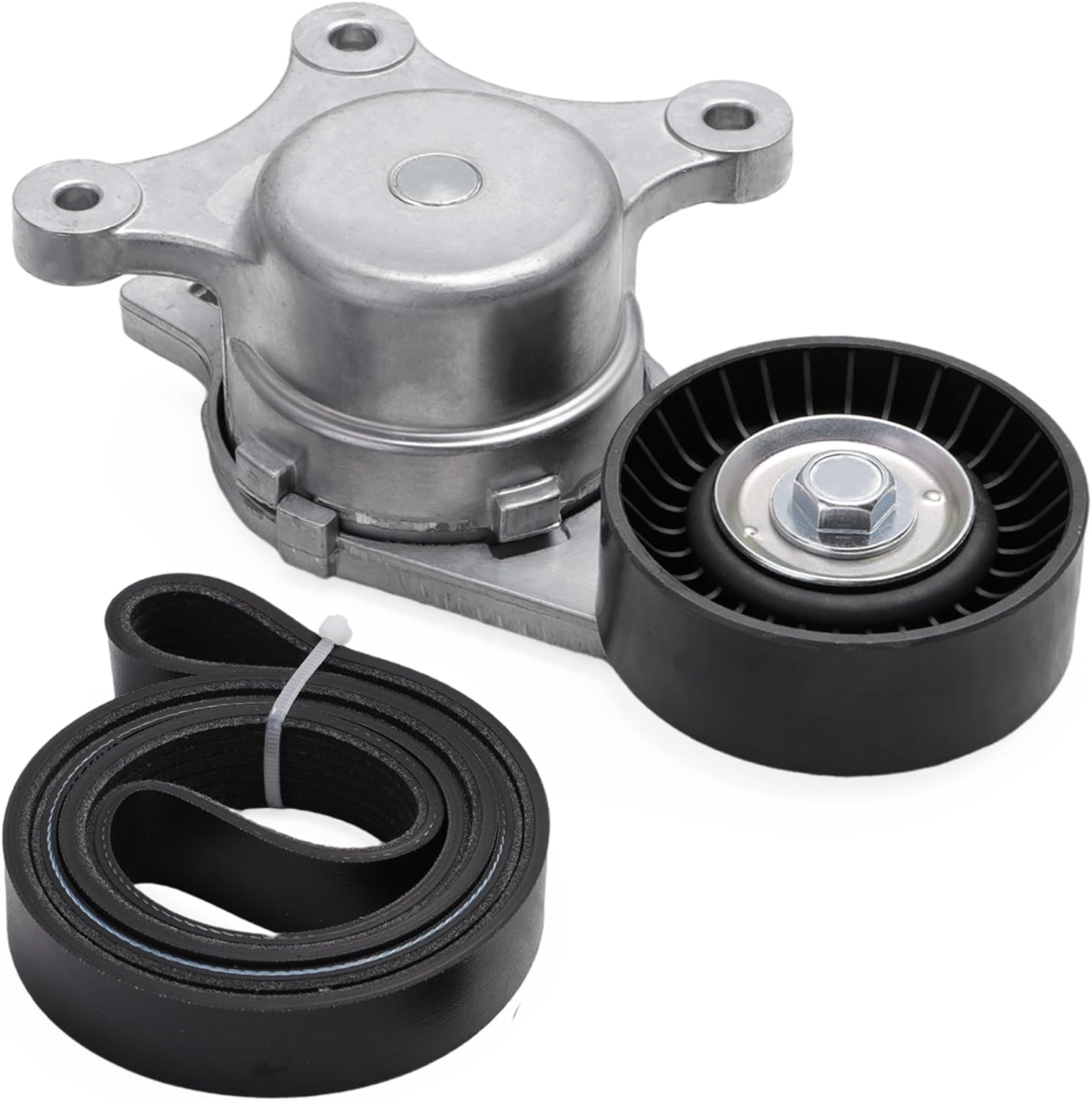 Serpentine Belt Tensioner Kit Fit for Ford Edge 2007-2018, for Explorer 2011-2019, for Flex 09-19, for lincoln MKS/MKT/MKX/MKZ 2010-2019, 3.5L/3.7L V6, 38485, BT4E6B209CC, BT4Z6B209B